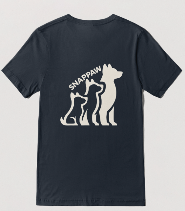 SNAPPAW navy t-shirt back