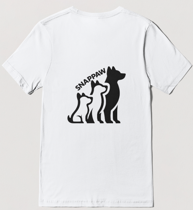 SNAPPAW white t-shirt back