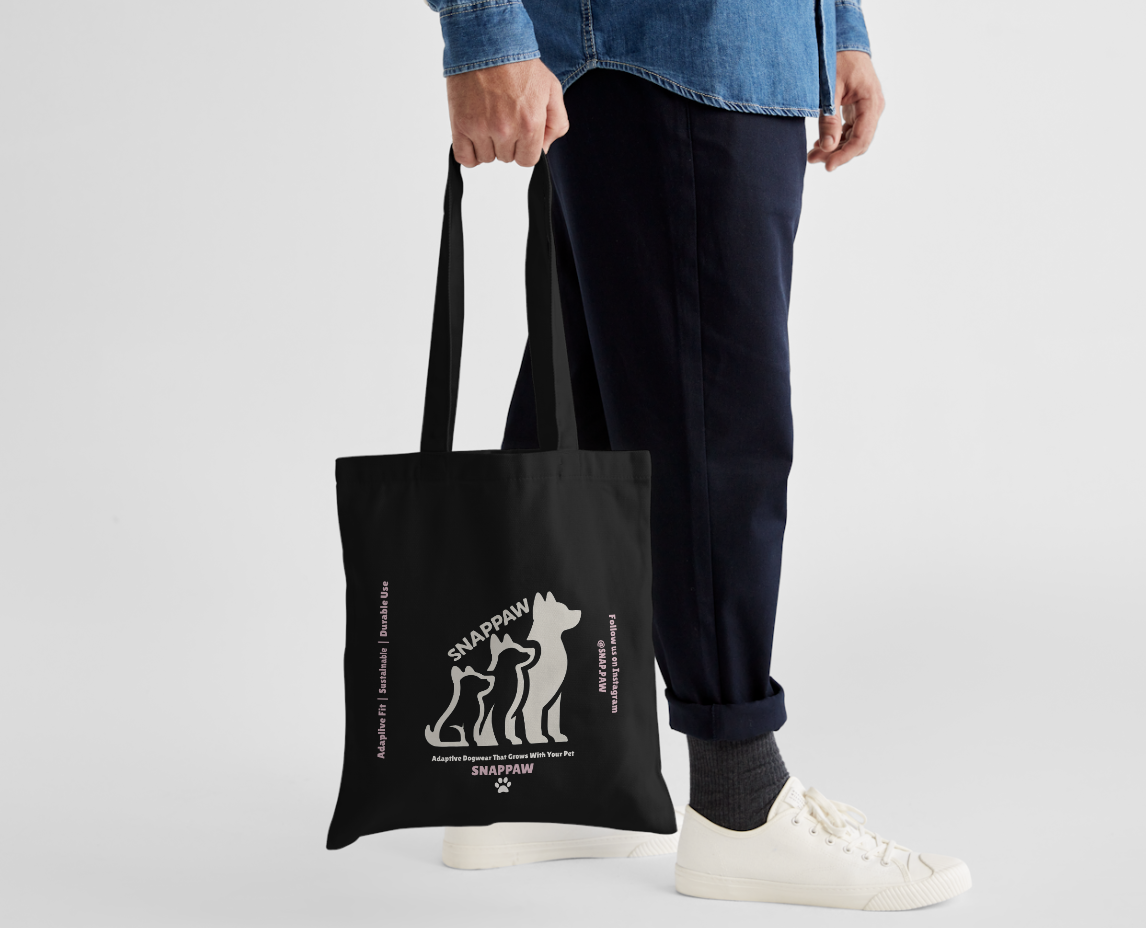 Snappaw tote bag carried with casual outfit