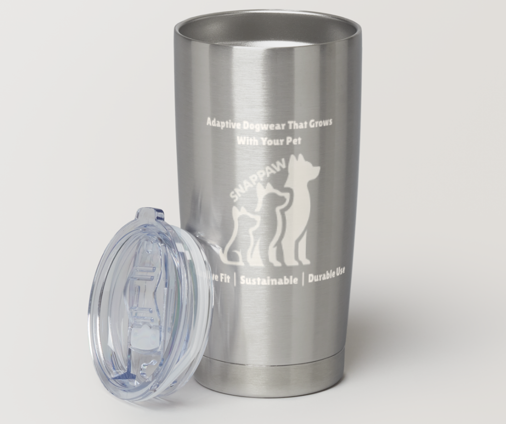 SNAPPAW insulated tumbler with clear lid